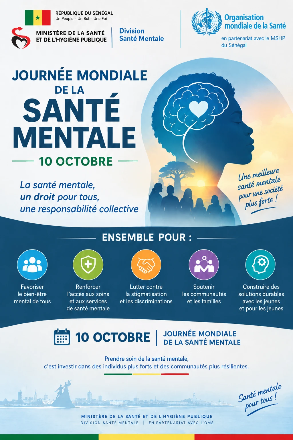 Affiche de la Journée mondiale de la santé mentale, 10 octobre